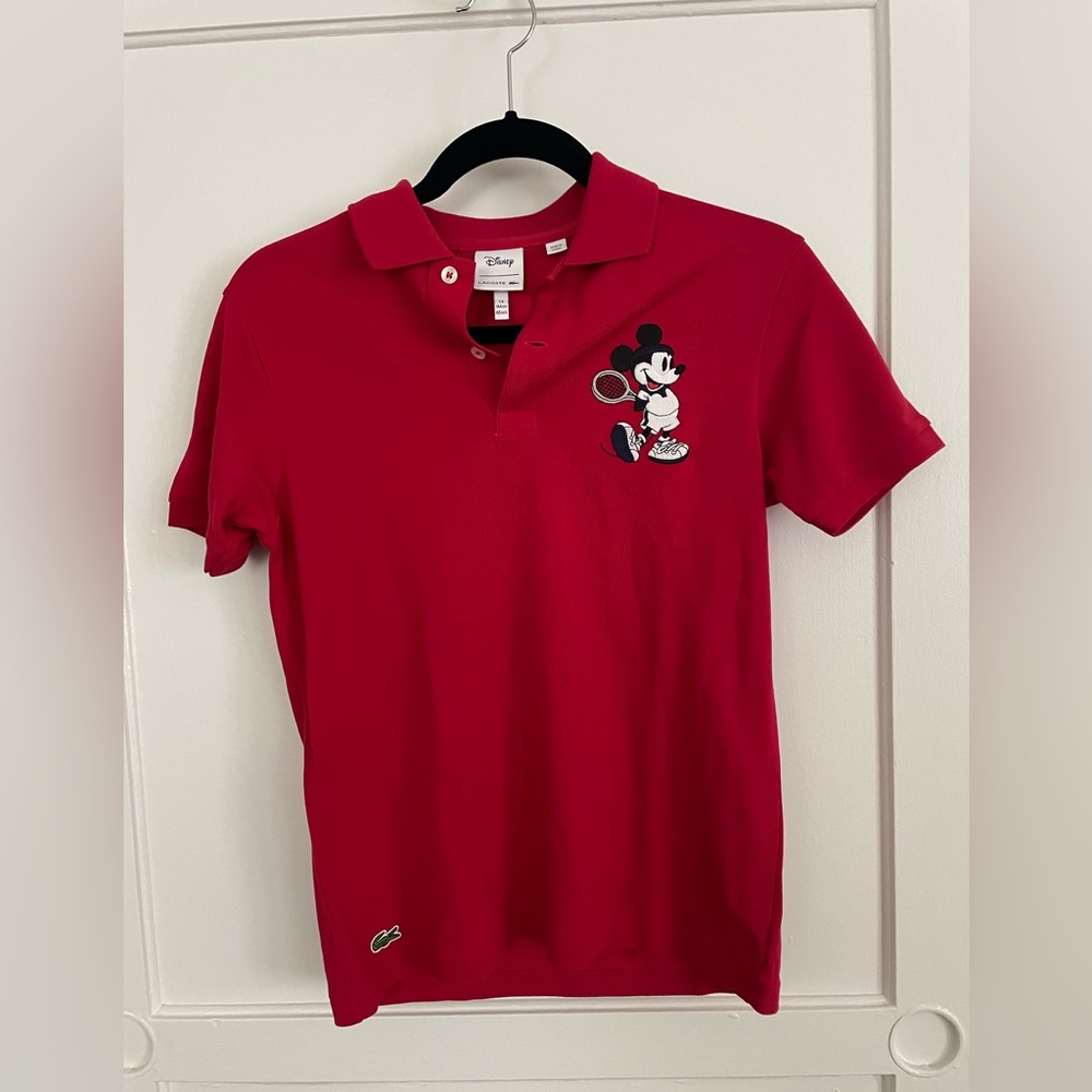 Lacoste Cherry Red Polo with Disney Collaboration